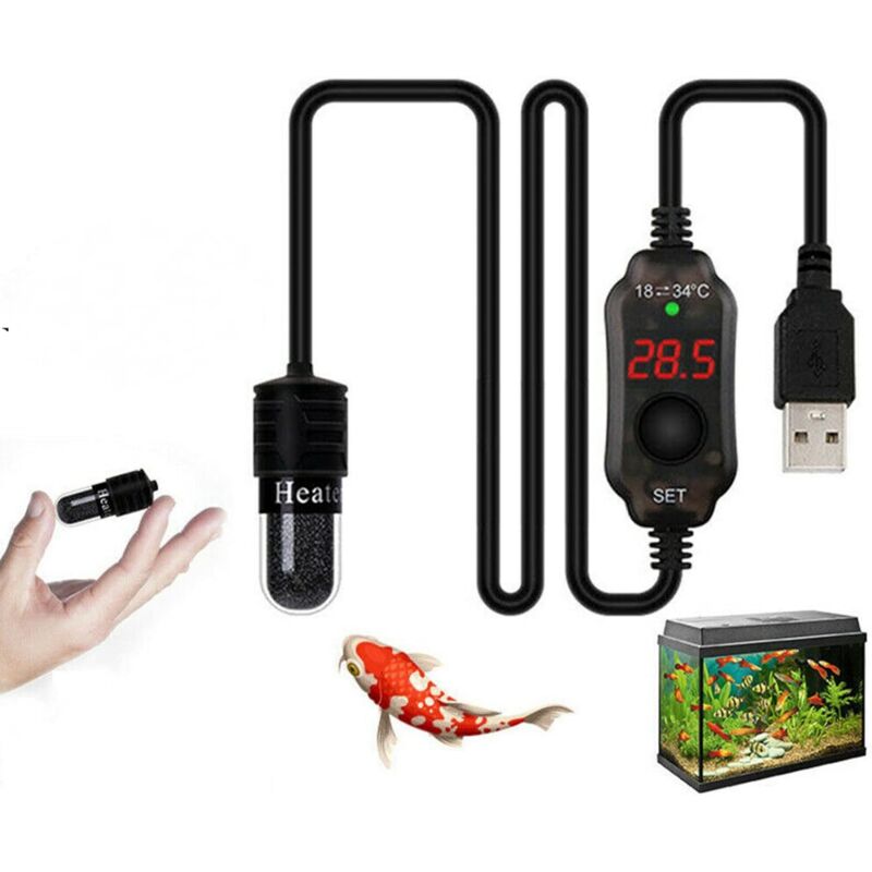 immagine 0 del prodotto qiedie riscaldatore a immersione per acquari di piccole dimensioni, mini riscaldatore per acquari, riscaldatore a immersione usb per acqua salata e