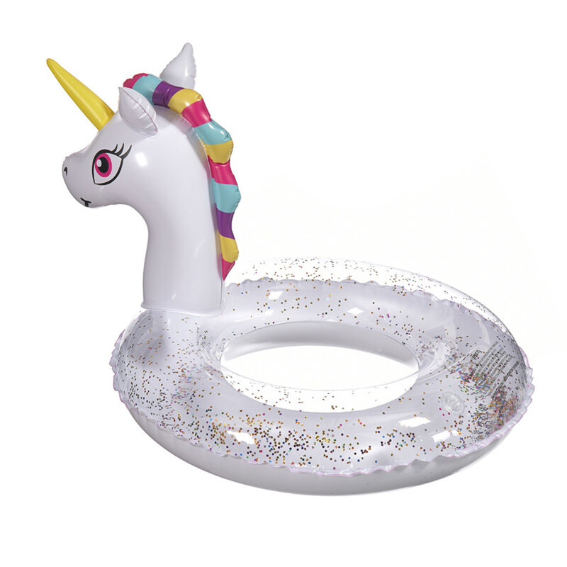 foto del prodotto gotrays unicorno galleggiante, anello da nuoto unicorno, galleggiante gonfiabile per piscina con paillettes, unicorno per adulti e bambini
