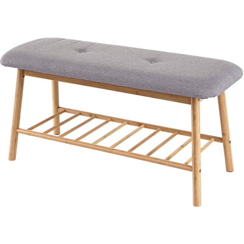 foto del prodotto panca scarpiera seduta imbottita bamb 44x90x34cm ban04050