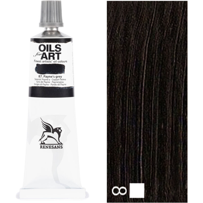 foto del prodotto pittura ad olio oli per arte artistico renesans 60ml 87 payne s grigio