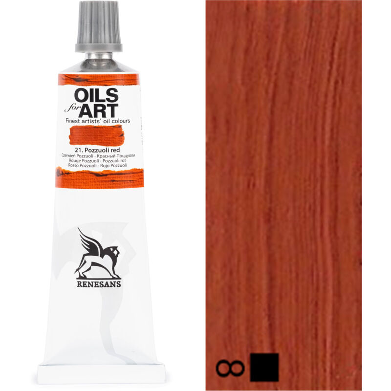 foto del prodotto pittura ad olio oli per arte artistica renesans 60ml 21 pozzuoli rosso