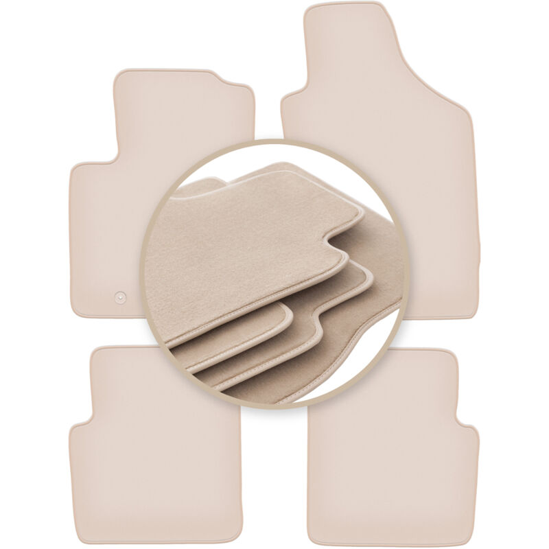 foto del prodotto tappetini premium beige per fiat 500 cabrio, hatchback 2007 2013