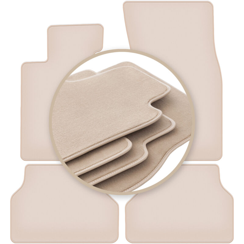 foto del prodotto tappetini premium beige per bmw 5 e61 velcro station wagon, avant 2003 2010