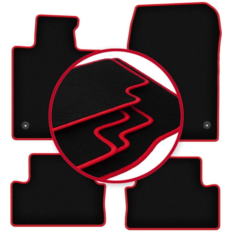 foto del prodotto tappetini auto carlux red per honda accord viii berlina, station wagon, tourer 2011 2015 