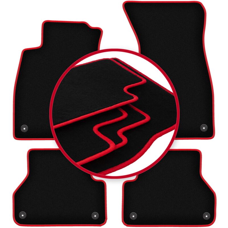 foto del prodotto tappetini auto carlux red per audi a4 b9 sportback, berlina, station wagon, avant, allroad 2015 