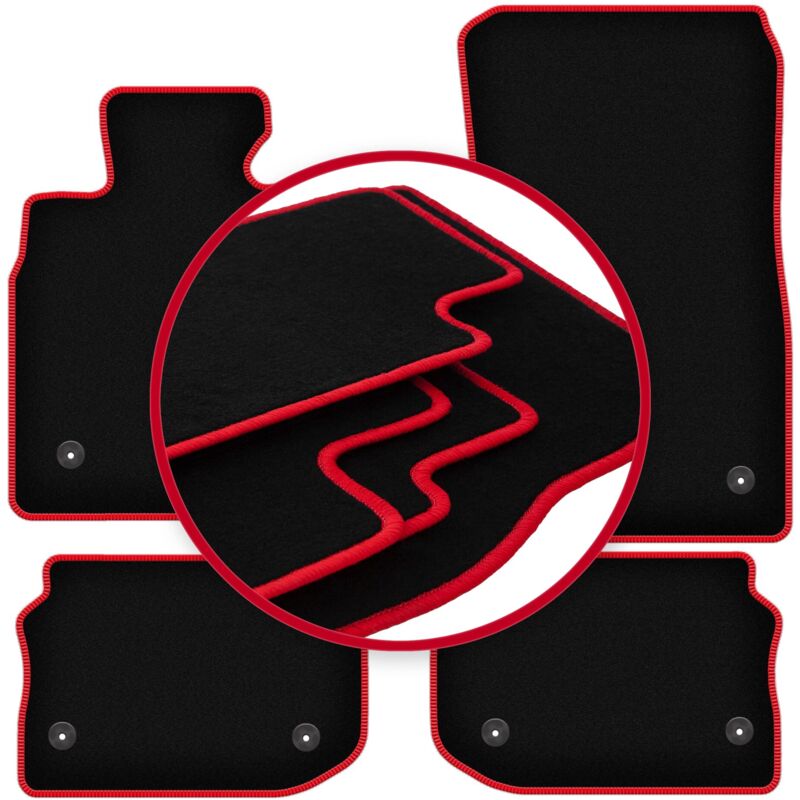 foto del prodotto tappetini auto carlux red per bmw 5 f10 berlina velcro 2010 2013 