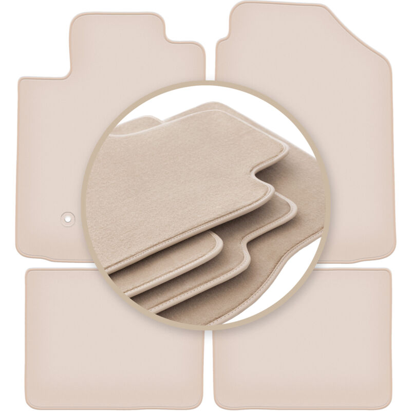foto del prodotto tappetini beige premium per toyota corolla e12 e13 hatchback, station wagon, berlina 2002 2007