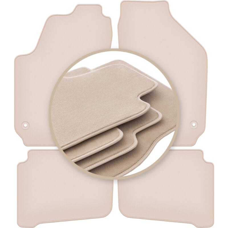 foto del prodotto tappetini premium beige per volkswagen polo iv 9n hatchback 2001 2009