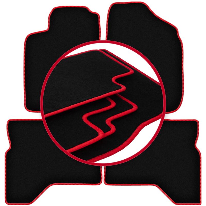 foto del prodotto tappetini auto carlux red per mitsubishi pajero sport i suv 1996 2008 