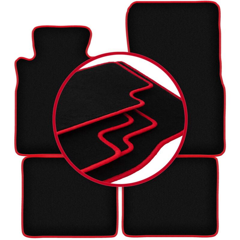 foto del prodotto tappetini auto carlux red per mercedes sd w126 berlina 1979 1991 