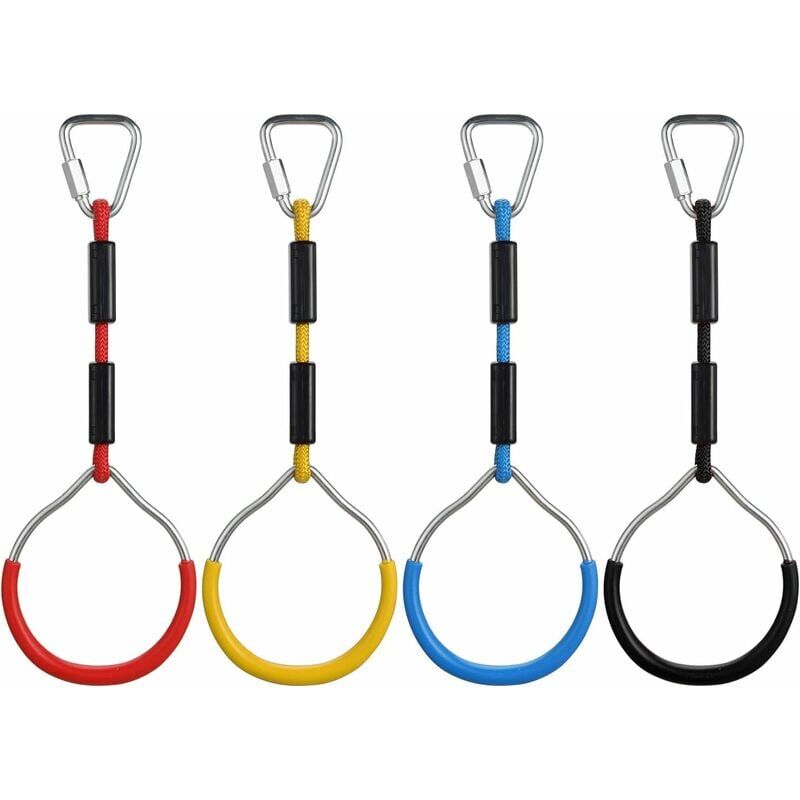 foto del prodotto ninja rings ostacoli per bambini con moschettoni di sicurezza per ninja course garden fitness gymnastics