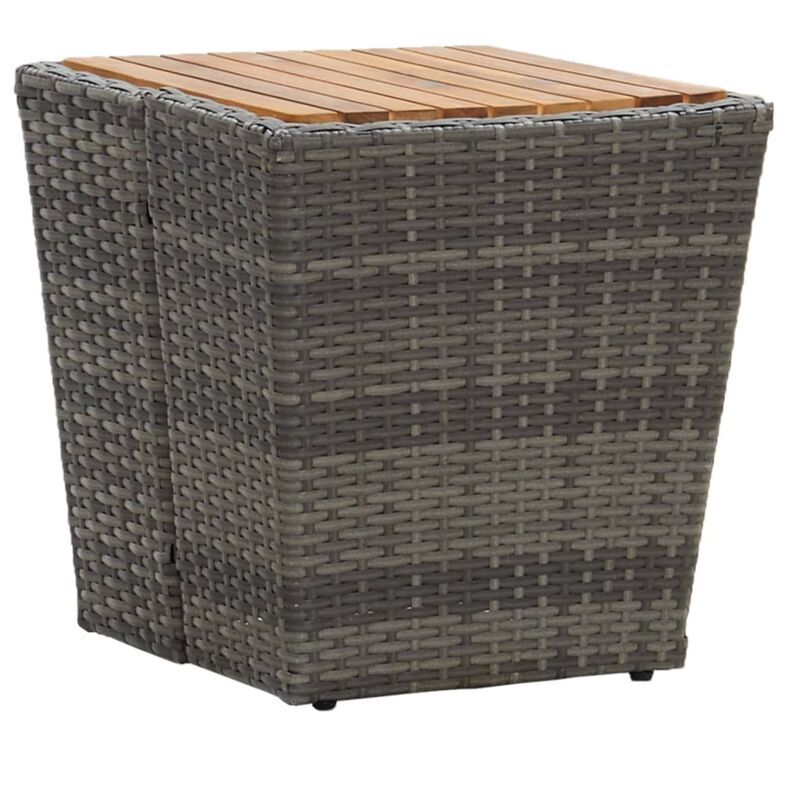 foto del prodotto furniture limited tavolino grigio 41,5x41,5x43 cm in polyrattan