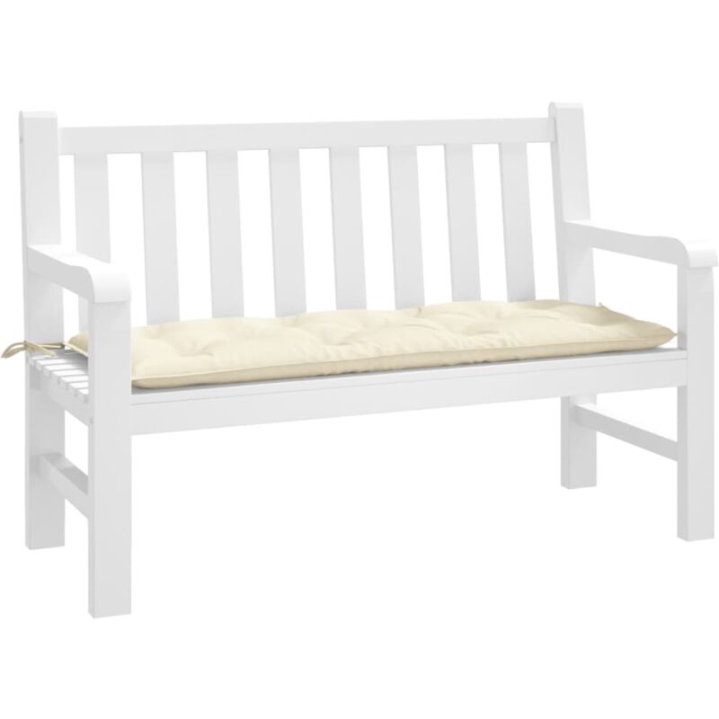 foto del prodotto cuscino per panca da giardino crema 120x50x7 cm tessuto oxford vidaxl