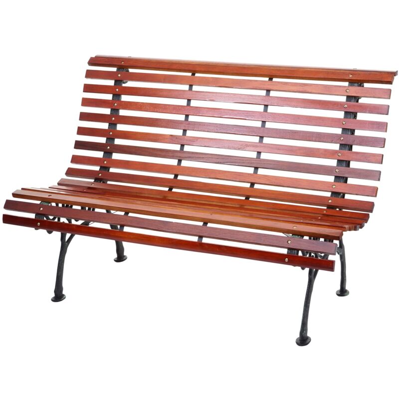 foto del prodotto panca da giardino con schienale in legno marrone 2 posti 122 cm 22 kg 040005833
