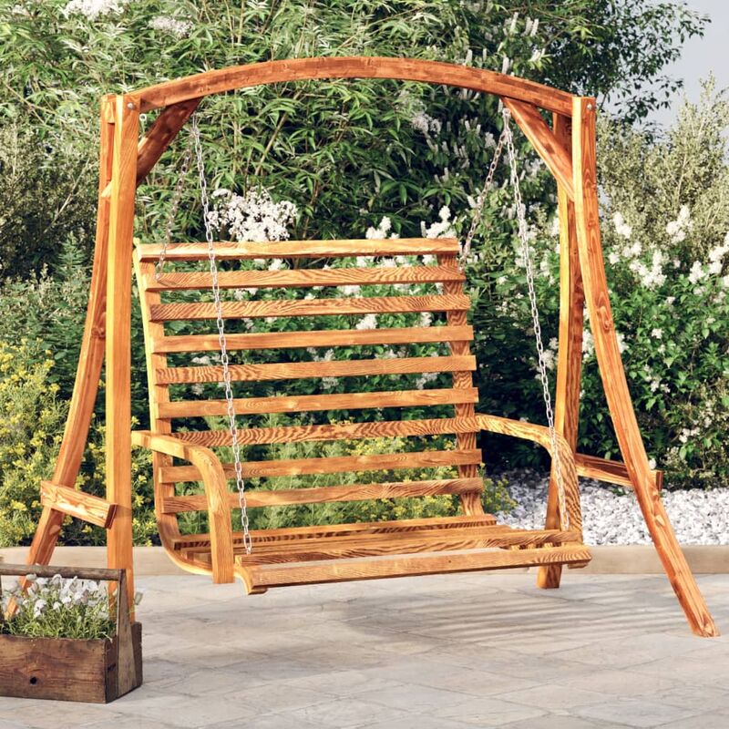 foto del prodotto prolenta premium furniture limited panca a dondolo in legno ricurvo finitura