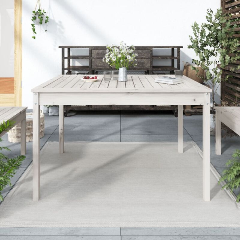 foto del prodotto vidaxl furniture limited tavolo da giardino bianco 121x82,5x76 cm