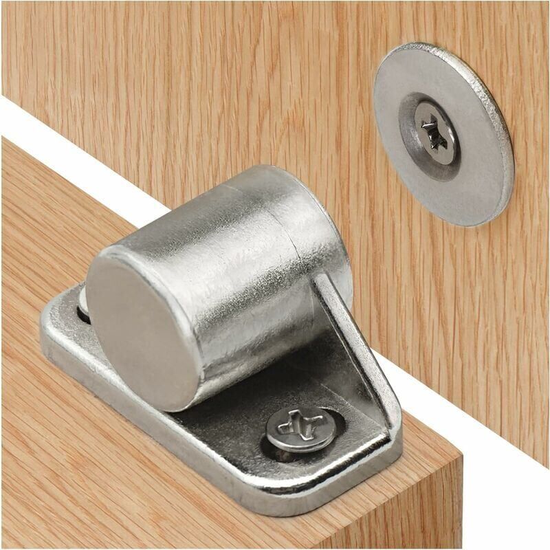 foto del prodotto snq chiusura magnetica per porta dell armadio, 4 pezzi, chiusura magnetica argento con viti, chiusura magnetica per mobili, potente magnete per