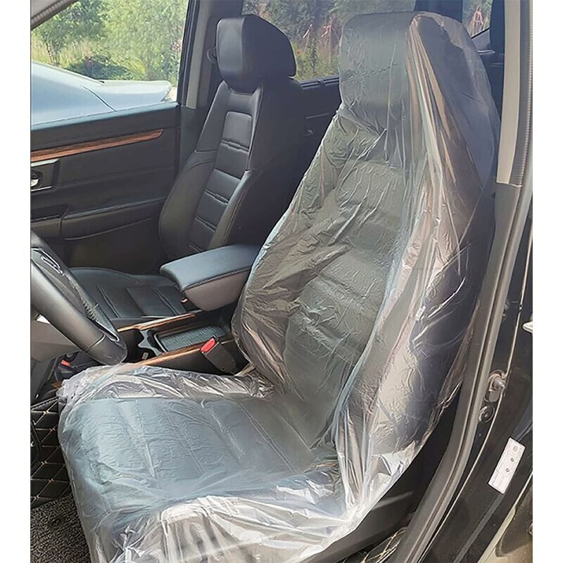 foto del prodotto 100 pezzi 21g ultra spessi monouso in plastica coprisedili auto protezione sedile