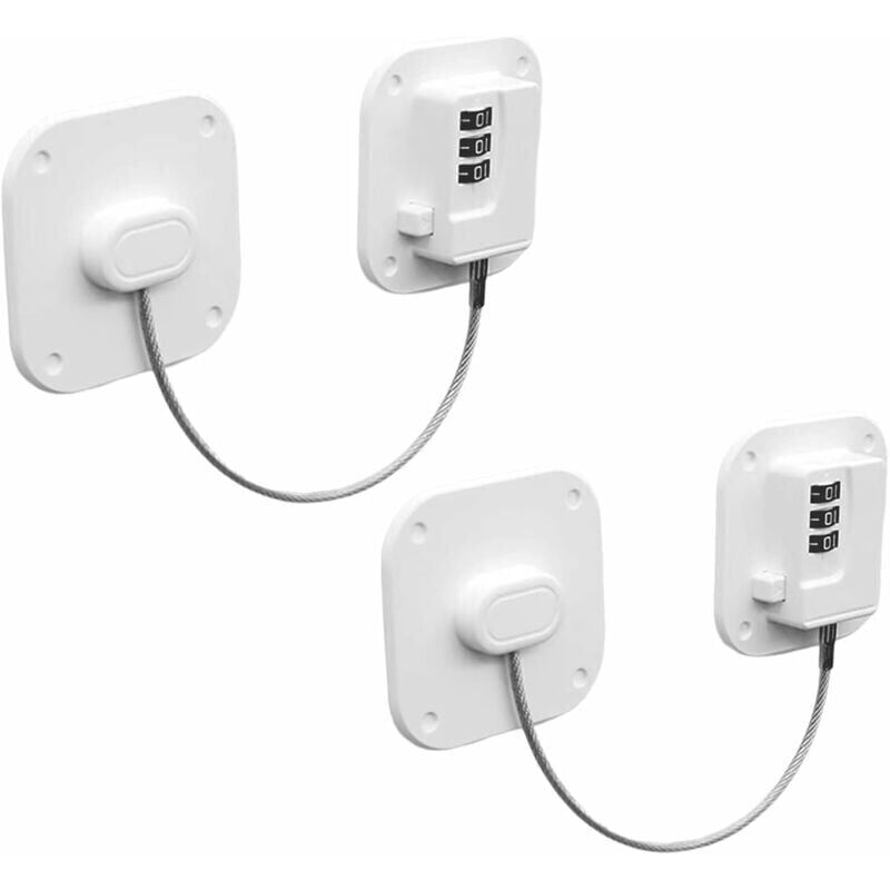 immagine 0 del prodotto snq lucchetto per frigorifero bianco 2 con codice, lucchetto per frigorifero per bambini, lucchetto con combinazione adesiva per frigorifero,