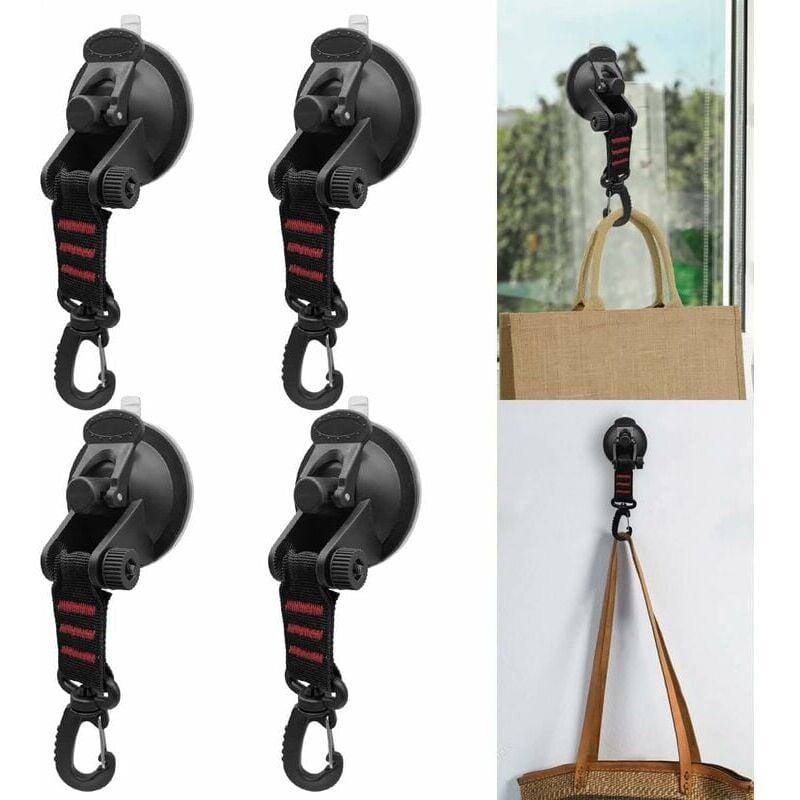 foto del prodotto snq confezione da 4 ventose di ancoraggio, ventosa da campeggio potente, ventosa per auto con gancio per tende, tendalini, teloni, accessori da