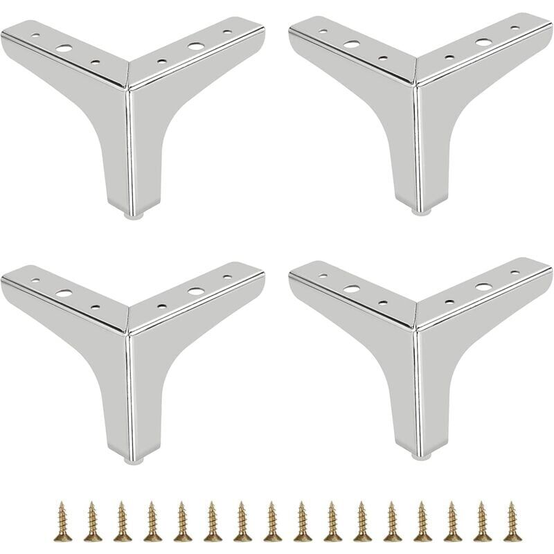 foto del prodotto gambe per divano in metallo da 10 cm, 4 pezzi, gambe per mobili moderni, gambe per mobili, piedini di ricambio per mobili tv, divani, credenze,
