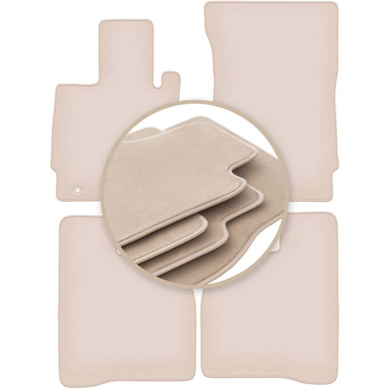 foto del prodotto tappetini beige premium per mercedes w221 classe s berlina lunga 2005 2013
