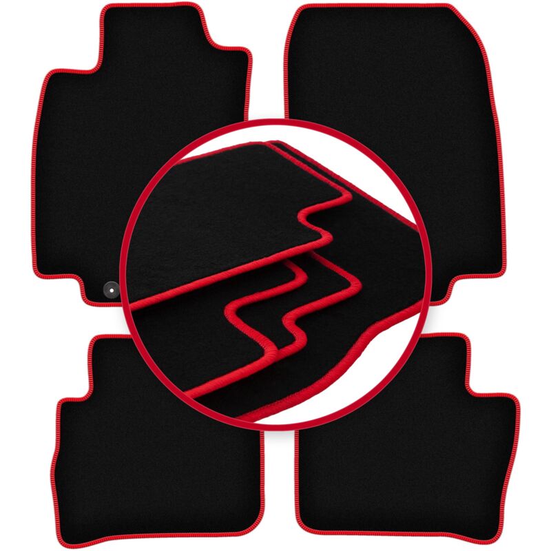 foto del prodotto tappetini auto carlux red per nissan tiida c11 hatchback, berlina 2004 2012 