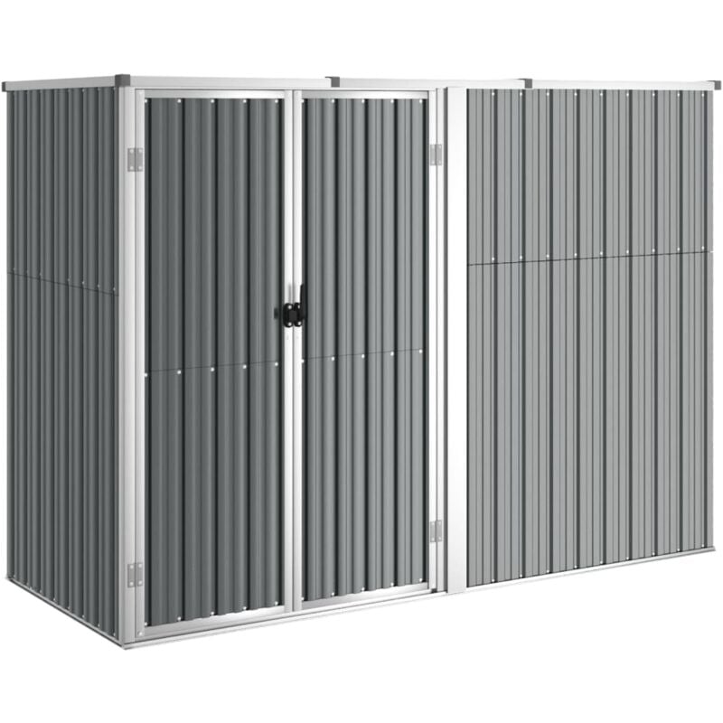 foto del prodotto casetta da giardino casetta da cabina casetta da deposito casetta da giardino casetta per attrezzi robusta 225 x 89 x 161 cm acciaio zincato grigio