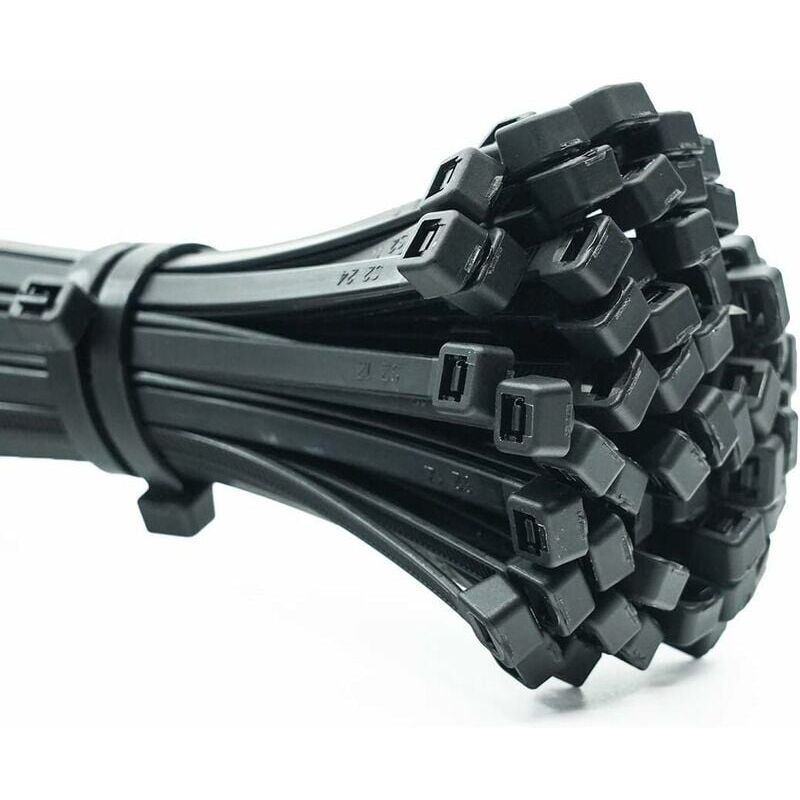 immagine 0 del prodotto 100 pezzi fascette stringicavo professionali 150 x 2,5 mm fascetta stringicavo colore nero, resistente alla temperatura