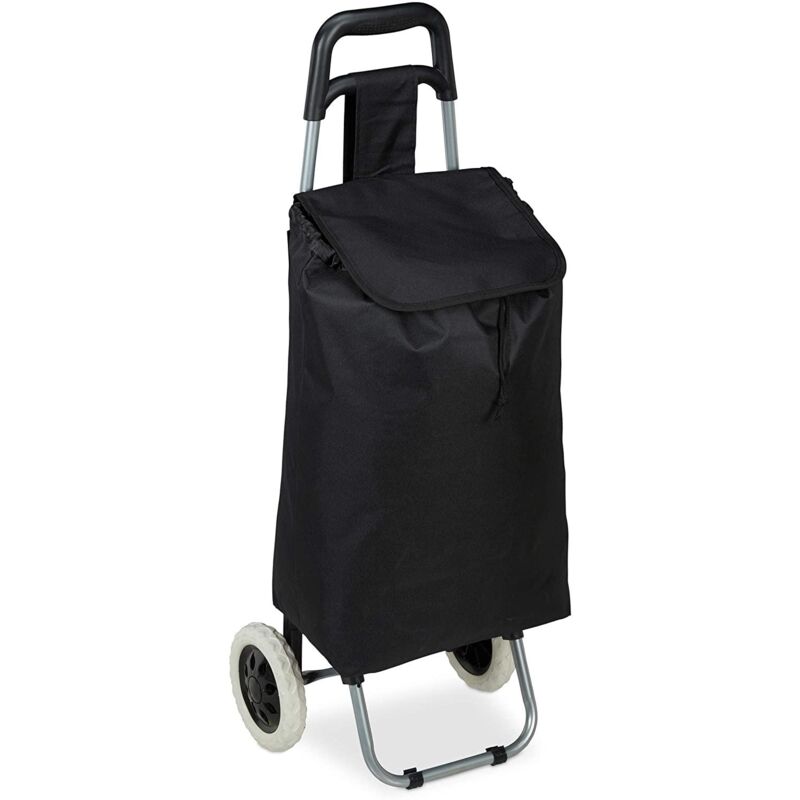 foto del prodotto carrello spesa pieghevole con borsa rimovibile carrello spesa da 28 litri ruote nere