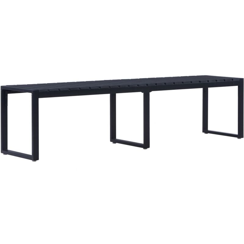 foto del prodotto panca da giardino per esterni, mobili da giardino, terrazza, pannello ps nero da 180 cm