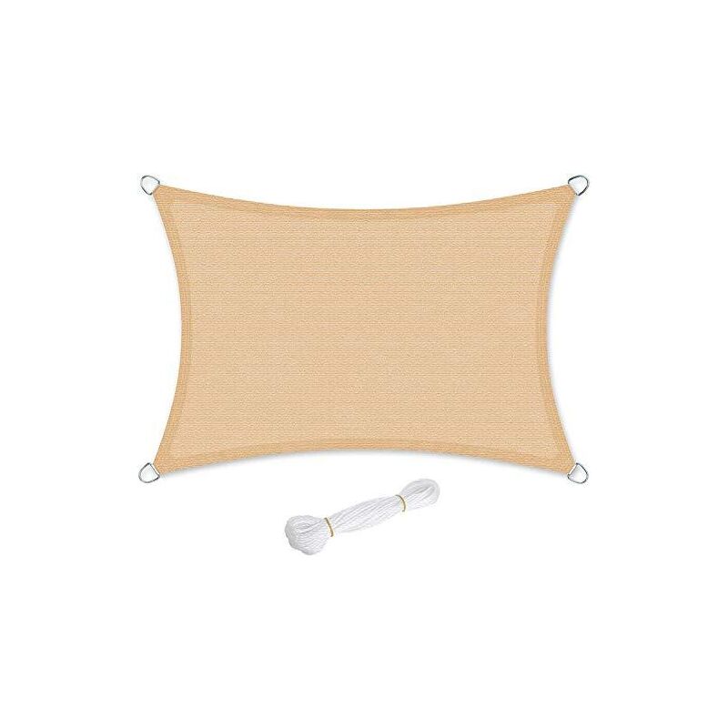 foto del prodotto helloshop26 vela ombreggiante hdpe da 3 x 4 m, protezione solare, anti uv, traspirante, per il giardino, balcone, traspirante, permeabile