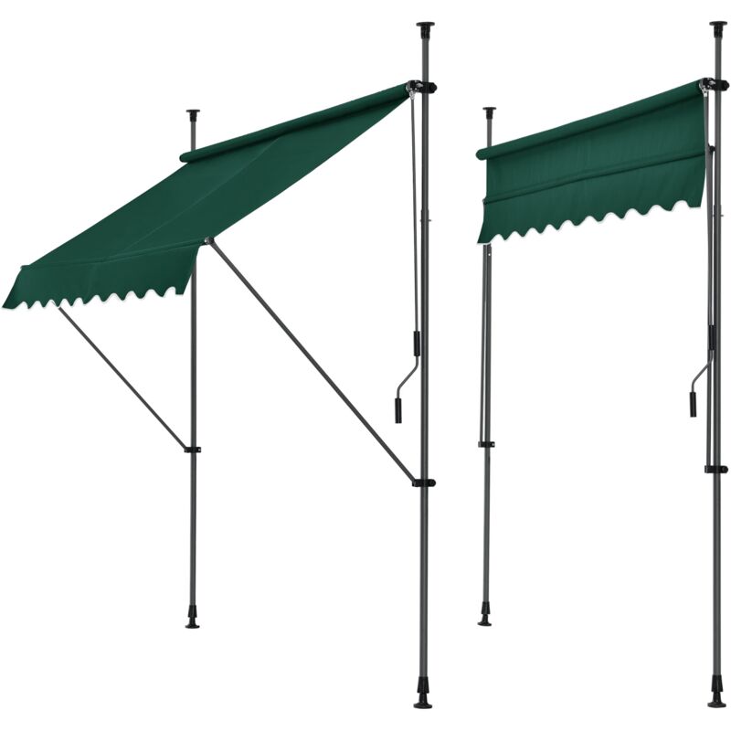 foto del prodotto tenda telescopica in acciaio poliestere 400 x 120 x 200 300 cm verde scuro