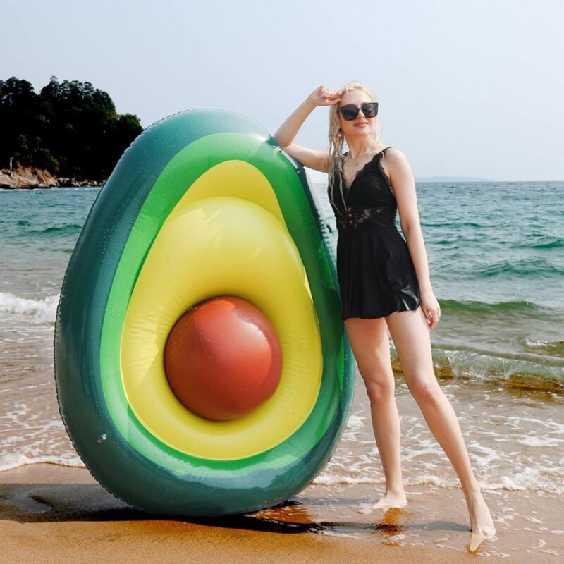 foto del prodotto gotrays galleggianti gonfiabili per piscina, galleggianti gonfiabili a forma di avocado, galleggianti gonfiabili per piscina, materassini