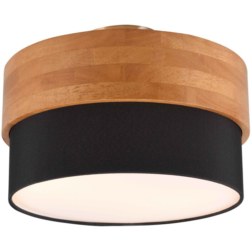 foto del prodotto trio leuchten plafoniera 2 luci, finitura naturale e nero, d30 cm, seasons