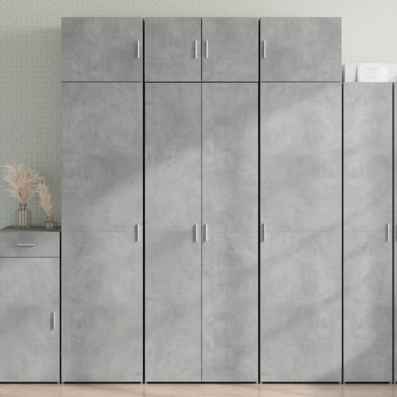 foto del prodotto vidaxl credenza grigio cemento 70x42,5x185 cm in legno multistrato