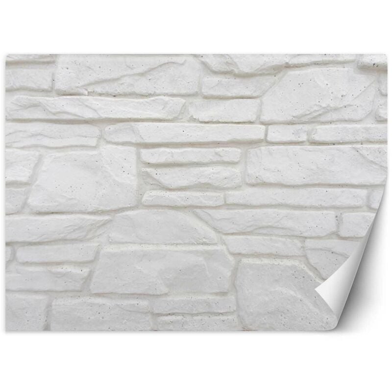foto del prodotto gbshop carta da parati, muro di pietra bianca in mattoni 350x245