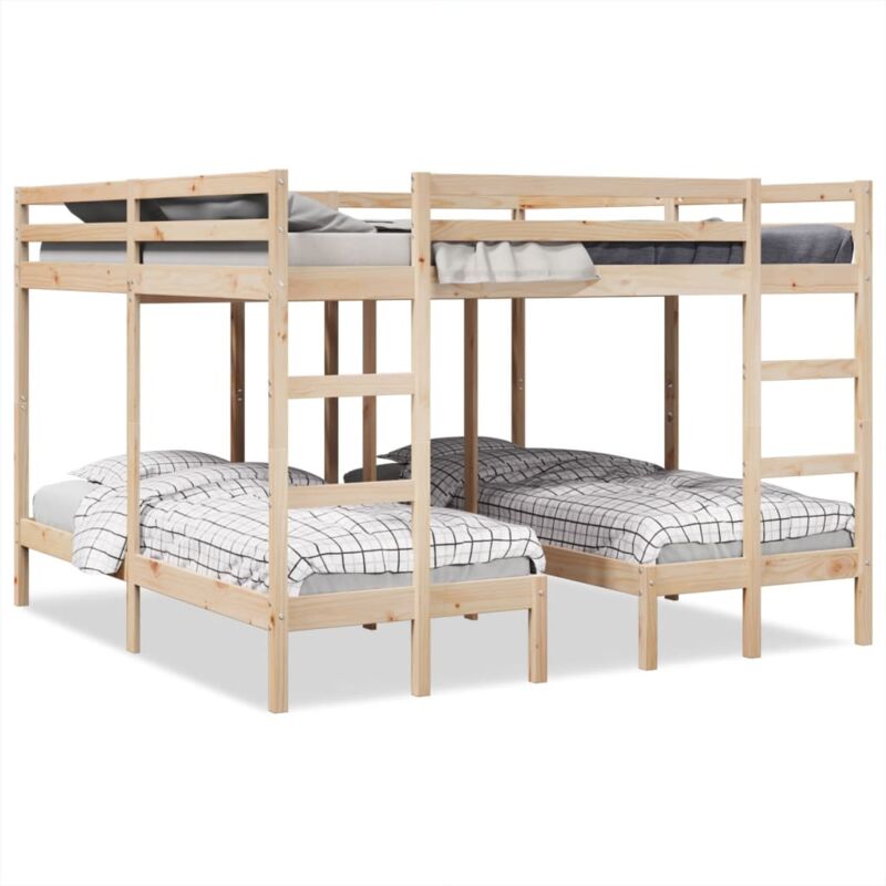 foto del prodotto vidaxl giroletto castello triplo 200x200 80x200cm legno massello pino