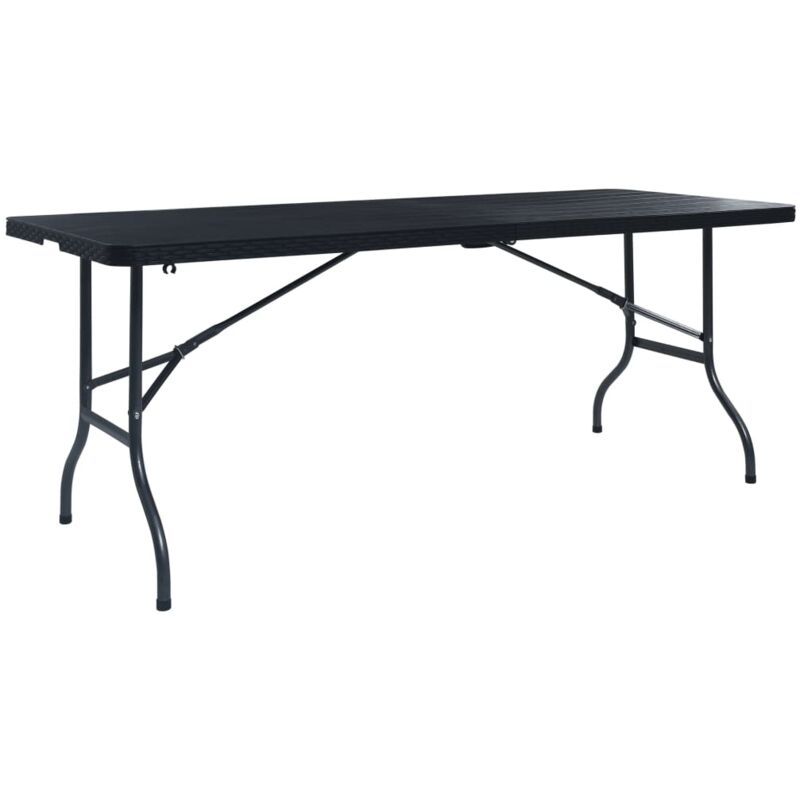 foto del prodotto furniture limited tavolo da giardino pieghevole nero 180x75x72
