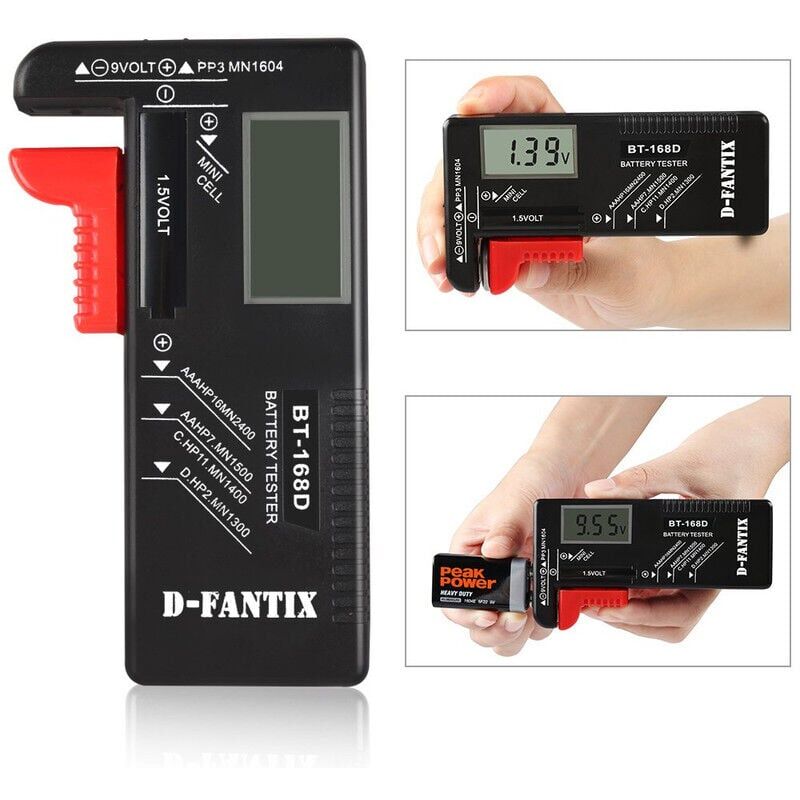 immagine 0 del prodotto tester digitale per batterie, tester universale per batterie, tester per batterie, per batterie aa, aaa, c, d, pp3, 9 v, 1,5 v, a bottone funziona
