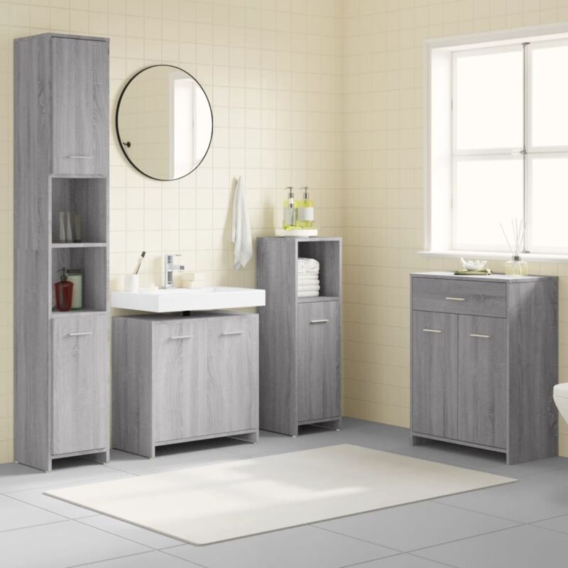 foto del prodotto furniture limited set mobili da bagno 4 pz grigio sonoma in