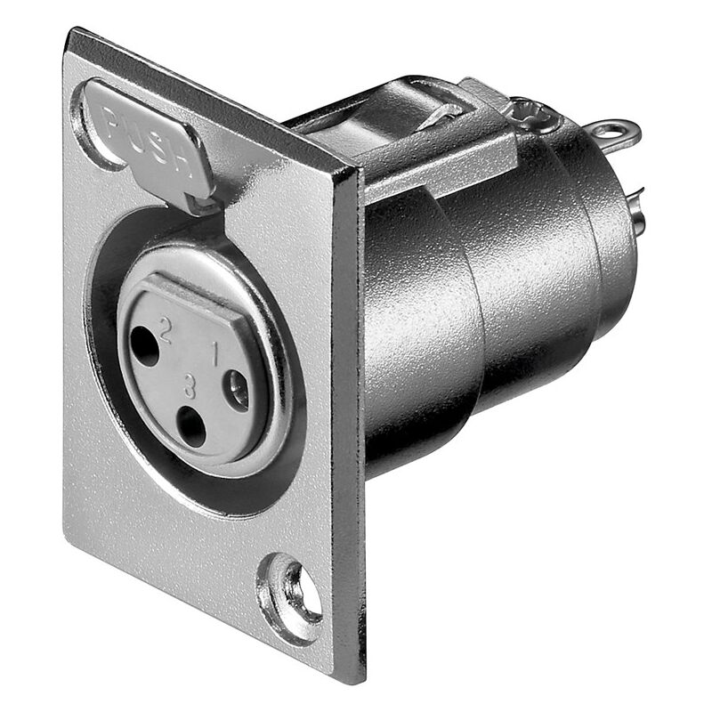 foto del prodotto presa femmina del telaio del microfono, 3 pin, presa xlr da pannello 3 poli, stereo . come contattare 3 pin