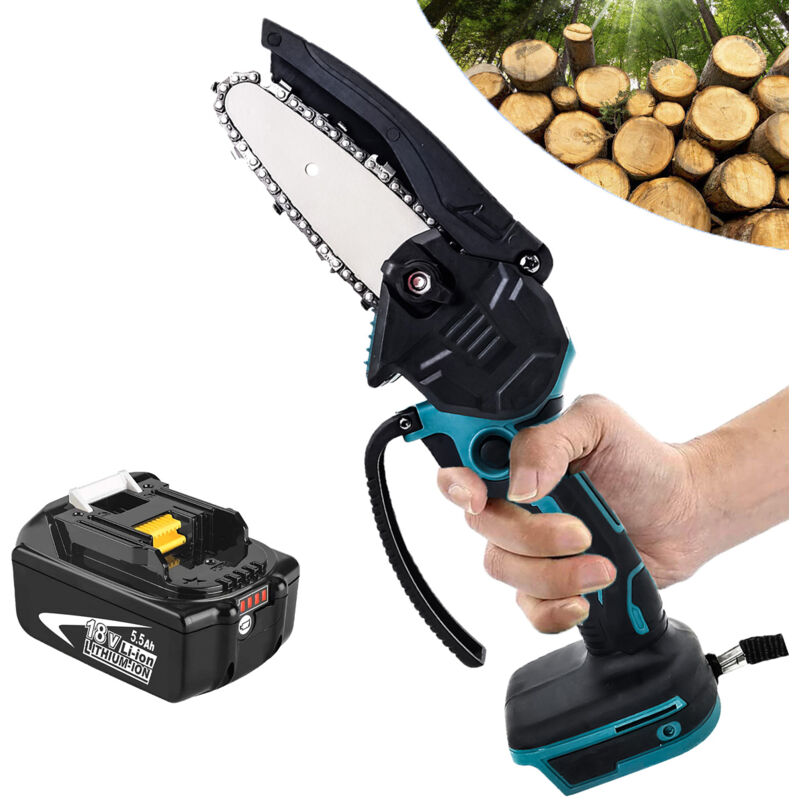 foto del prodotto teetok mini motosega elettrica a batteria da 4 pollici, sega per legno, sega con una mano, taglierina per legno nudo batteria da 5500 mah senza