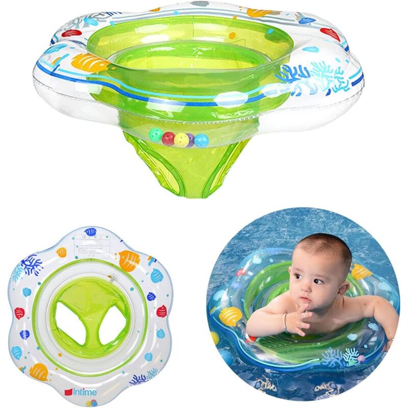 foto del prodotto sjqka salvagente gonfiabile per bambini, accessori per il bagno in piscina per bambini, neonati e bambini piccoli, salvagente gonfiabile con seduta