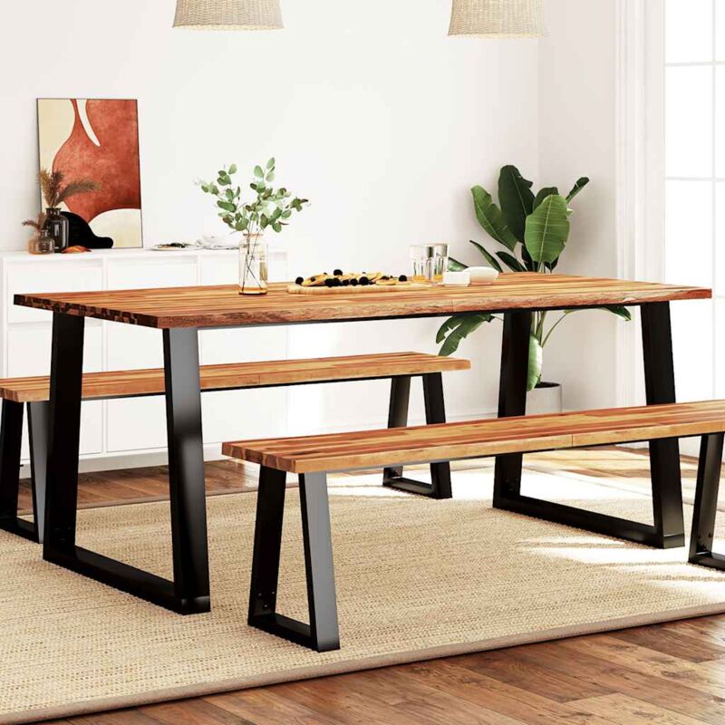 foto del prodotto vidaxl tavolo da pranzo bordi vivi 180x90x75 cm legno massello acacia