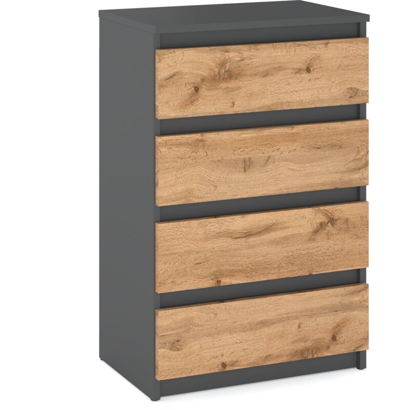 foto del prodotto cassettiera 60 cm rovere grigio wotan porta tv per soggiorno, credenza, guardaroba