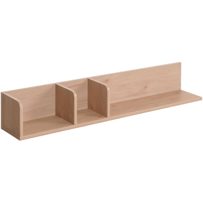 foto del prodotto mensola da parete mensola in legno 3 scomparti in legno di mango beige 20x120x21 cm 040008684