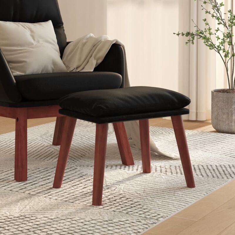 foto del prodotto furniture limited poggiapiedi nero 45x29,5x35 cm in similpelle