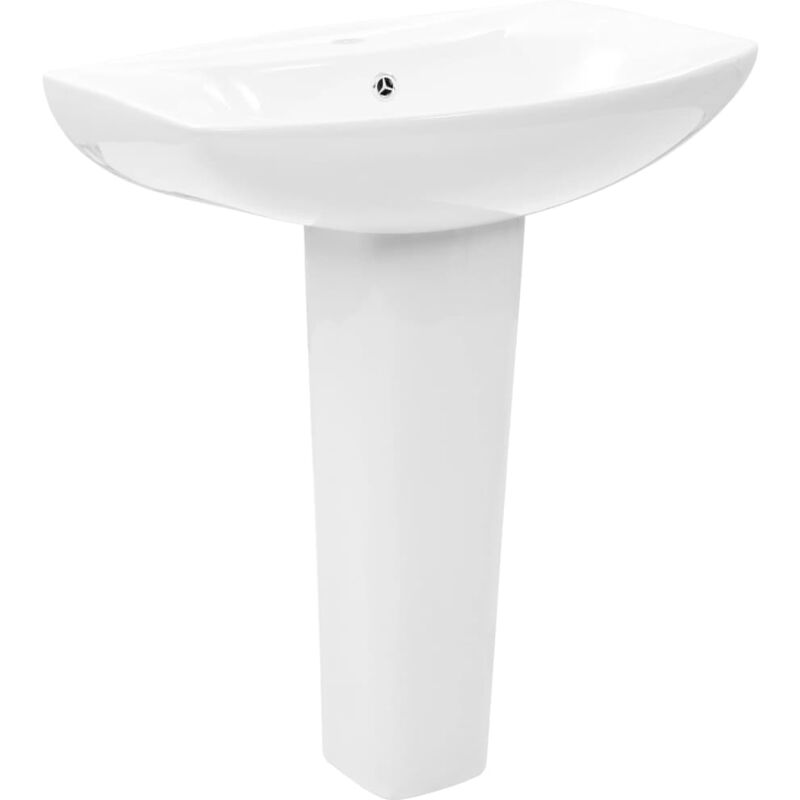 foto del prodotto lavabo freestanding con base in ceramica bianca 65x52 cm