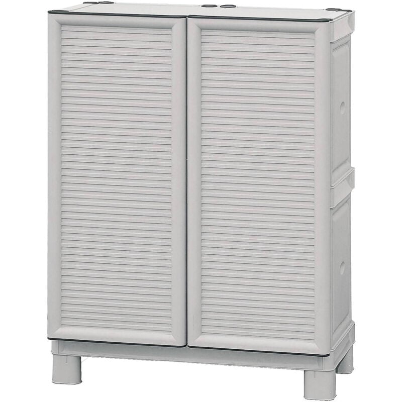 foto del prodotto armadio da esterno arlinda, mobile outdoor, armadio balcone multiuso, armadietto outdoor, 100 made in italy, grigio chiaro, 70x39h92 cm dmora